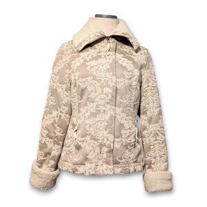 RUFF HEWN Baroque Pattern Sherpa Lined Coat Jacket Size Medium